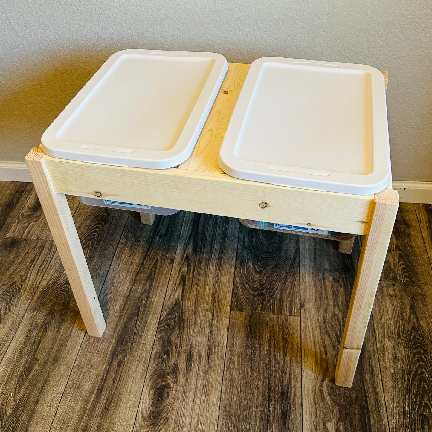 Sensory & Montessori Table Side by Side - Two 16qt Bins