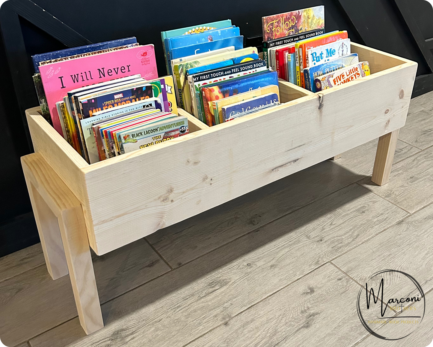 Wooden Book Bin - Large