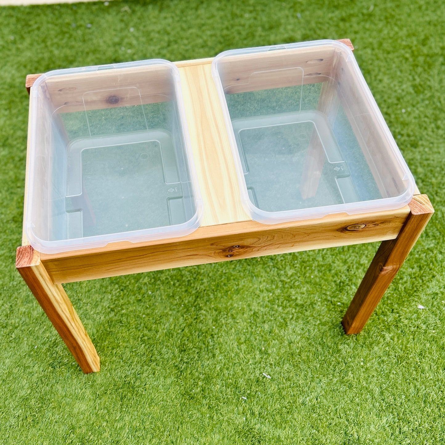 Outdoor Sand & Water Sensory Table Side by Side