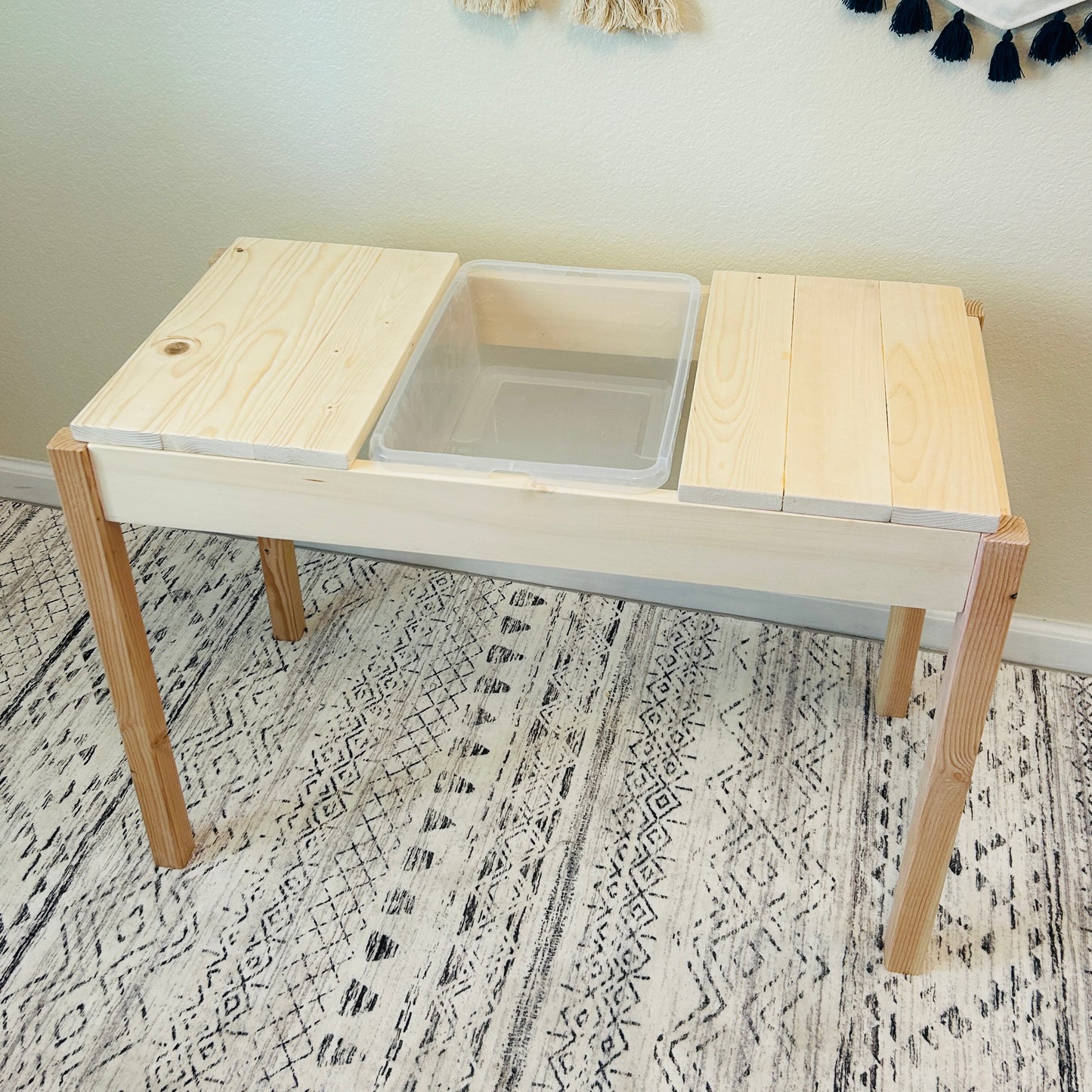 Sensory, Building Block, Activity, Montessori Table - Multi-configuration with 12qt Storage Bins