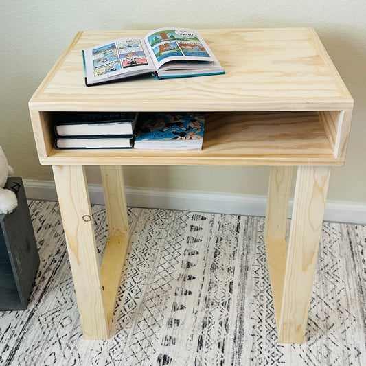 Modern Wooden Desk | Open Front Storage | Montessori