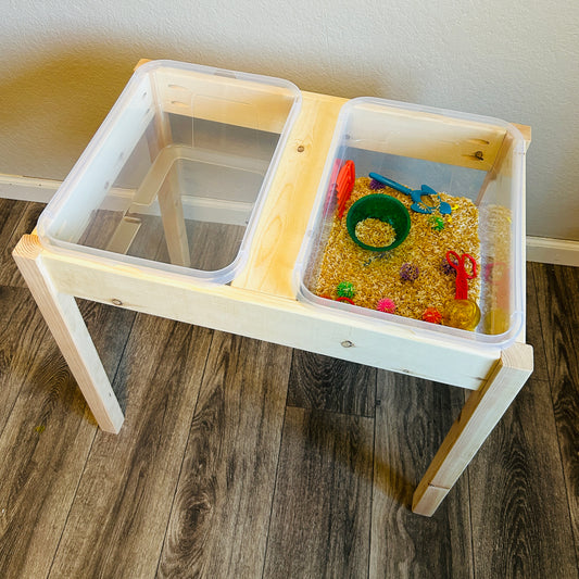 Sensory & Montessori Table Side by Side - Two 16qt Bins