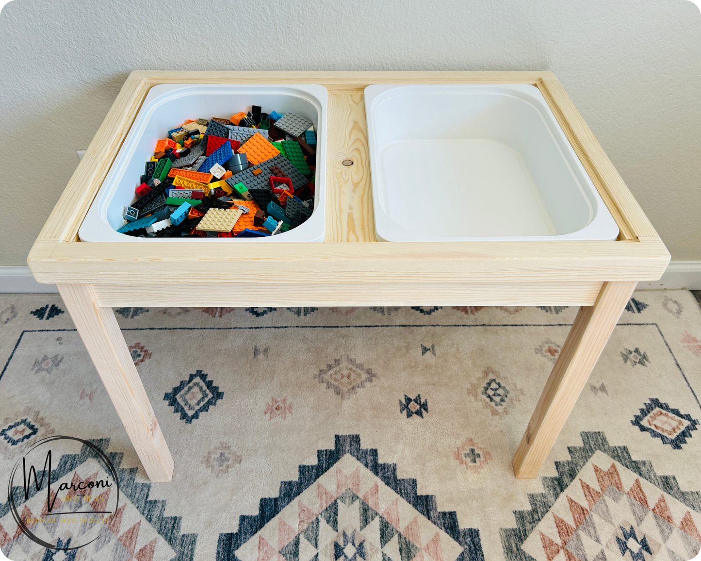Sensory, Montessori, Activity Table Double - NOW with Ikea Trofast Bins
