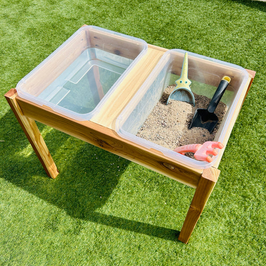 Outdoor Sand & Water Sensory Table Side by Side