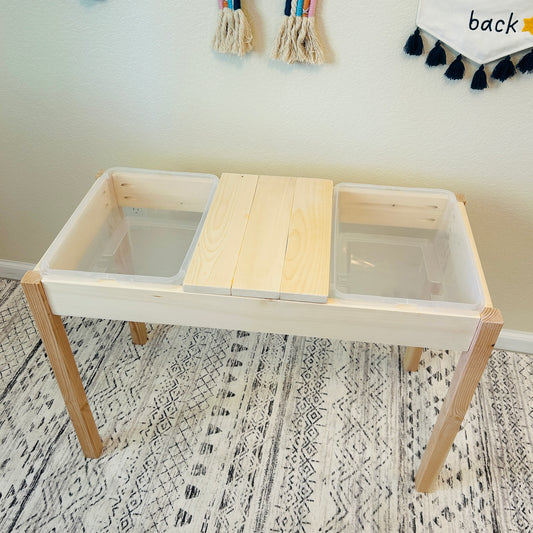 Sensory, Building Block, Activity, Montessori Table - Multi-configuration with 12qt Storage Bins